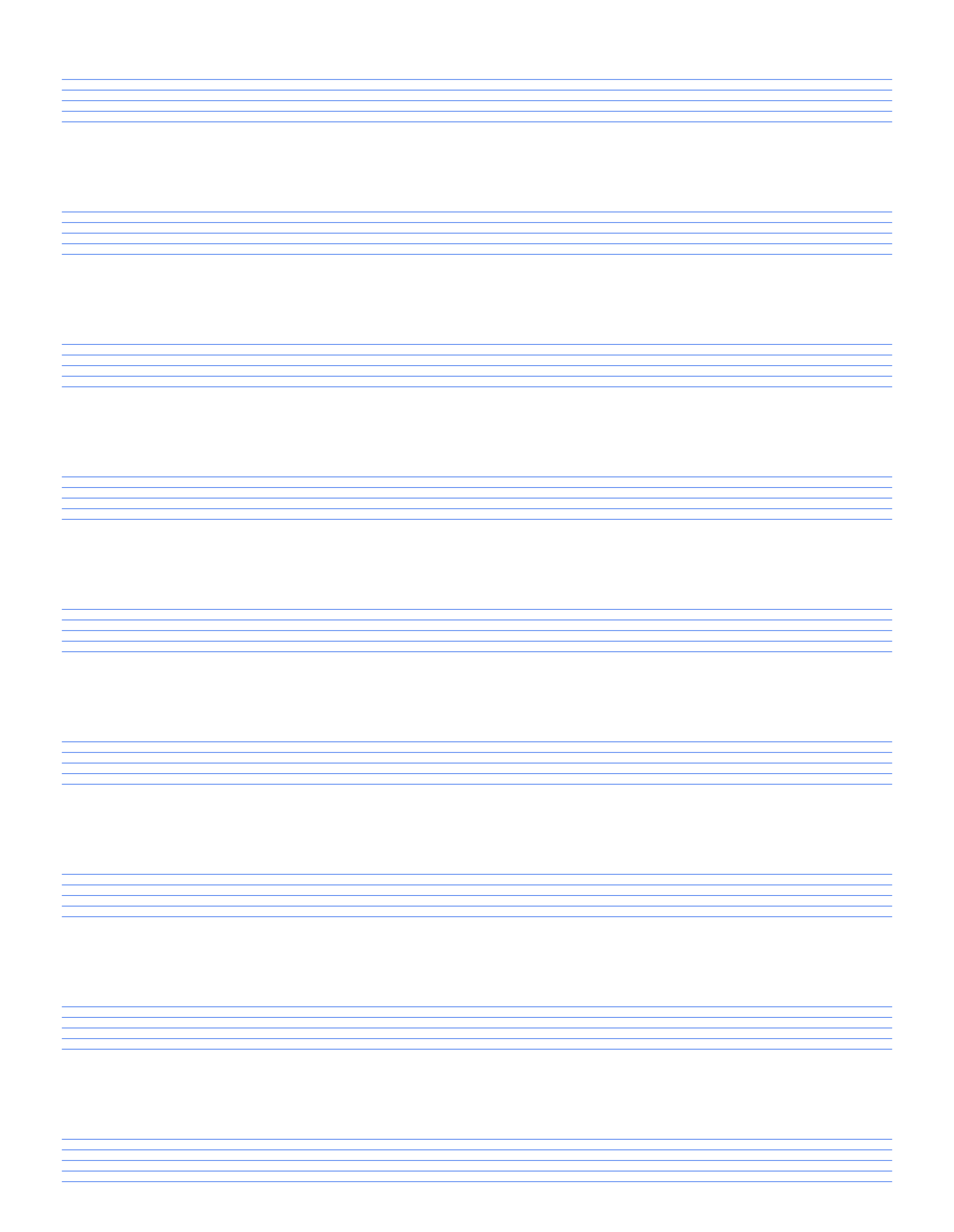 Letter 1/4 Inch Printable Staff Paper preview
