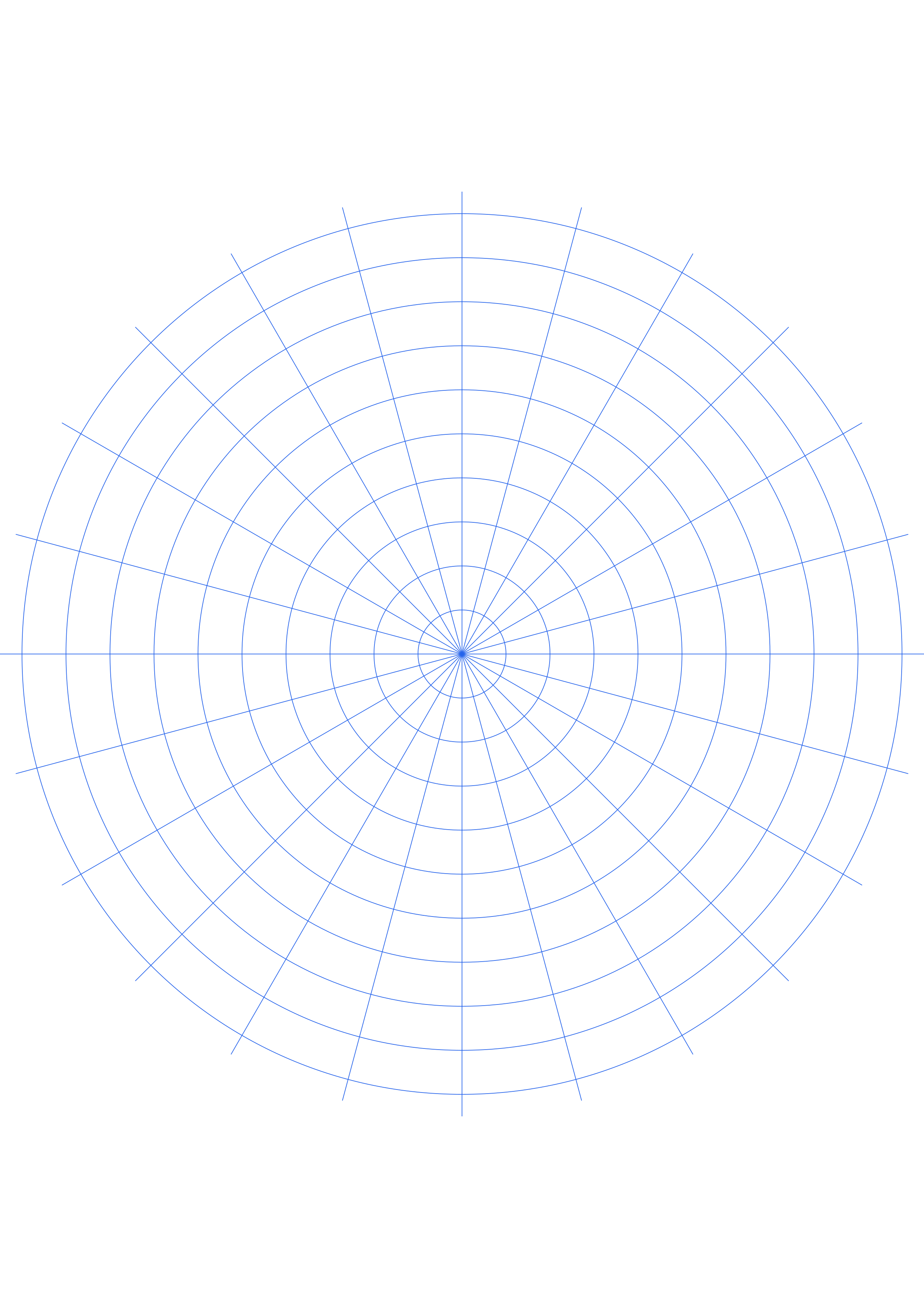 A4 1cm Printable Polar Graph Paper preview